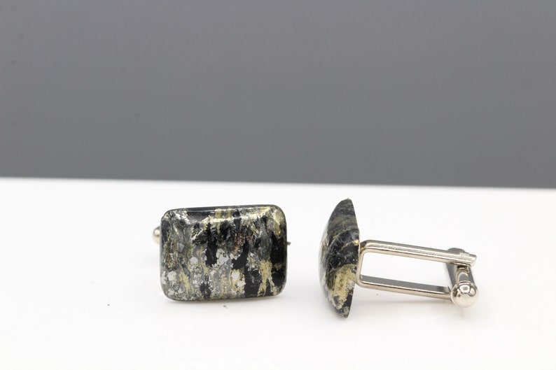 Gold Stone Cufflink for Men Jewelry Natural Apache Gold Natural Black Cufflink Mens Jewelry #16