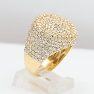 Cluster Cocktail Diamond Ring Natural Diamonds 14k solid Gold mens men Ring
