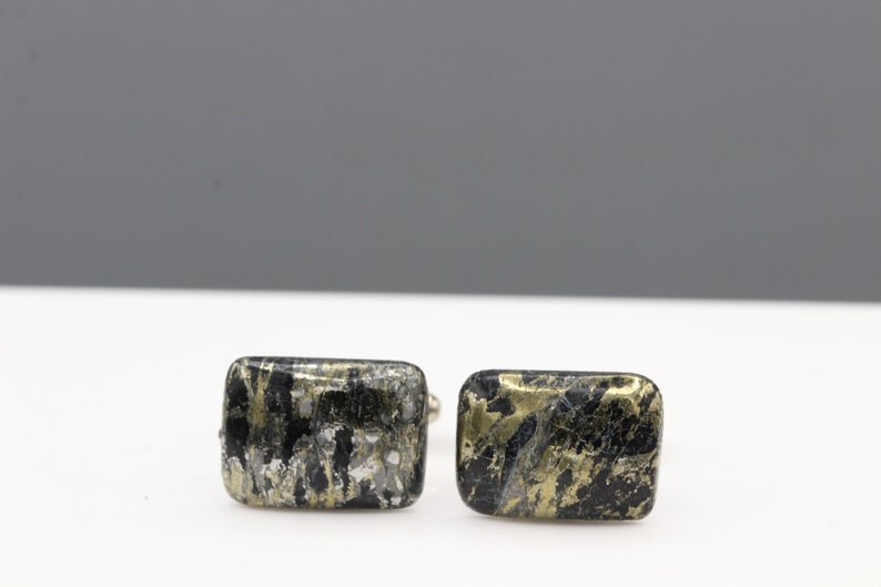 Gold Stone Cufflink for Men Jewelry Natural Apache Gold Natural Black Cufflink Mens Jewelry #16