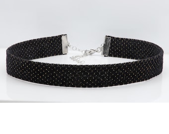 Gargantilla de terciopelo negro de longitud ajustable, gargantillas de moda (#33)