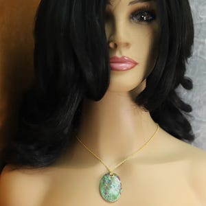 Stone Pendant Natural Ruby Fuchsite Green & Red Stone Necklace (#7) image 5