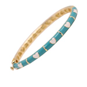 Blue Bracelet for Toddlers Girls Ages 1 - 2  Blue Bangle Heart Design Jewelry Gift for Girls