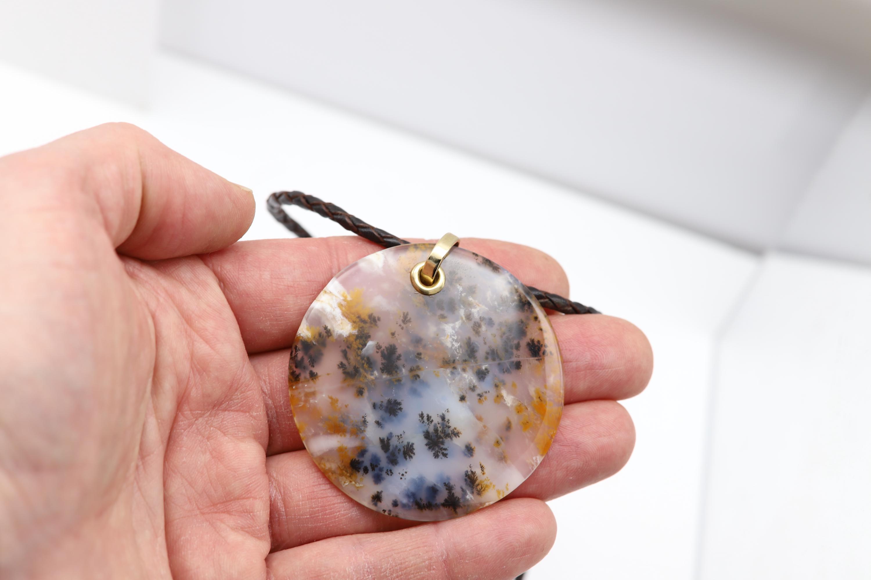 collier agate mousse boules | L Essence de Gaia