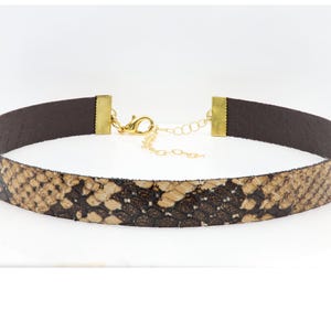 Snake Imitation Texture Choker Adjustable leather Chokers  (#22)