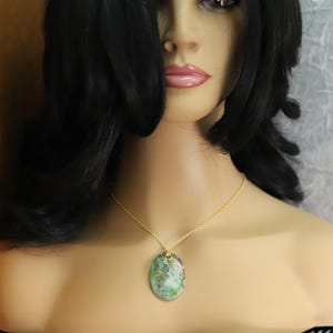 Stone Pendant Natural Ruby Fuchsite Green & Red Stone Necklace (#7) image 6