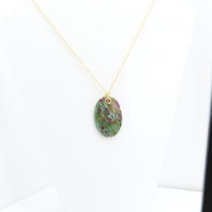 Stone Pendant Natural Ruby Fuchsite Green & Red Stone Necklace (#7) image 11