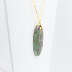 Stone Pendant Natural Ruby Fuchsite Green & Red Stone Necklace (#7) image 2