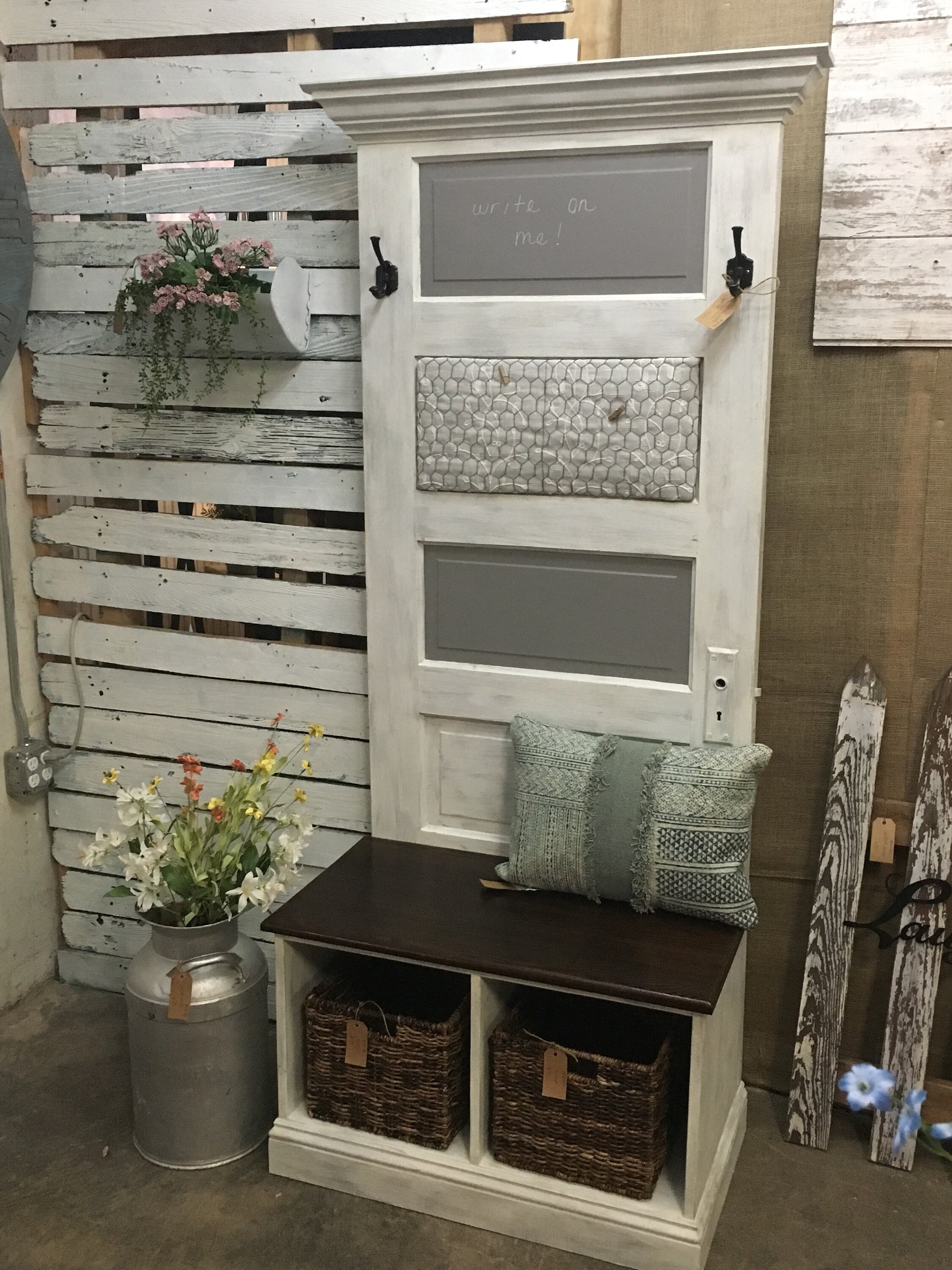 Old door entryway bench online