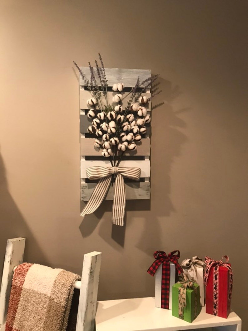 Home Decor, Entryway Decor, Wall Decor, Pallet Decor, Floral, Cotton, Gift, Christmas image 3