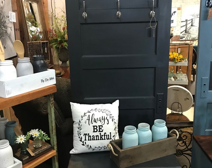 Black Reclaimed Vintage Door Hall Tree and Bench Etsy