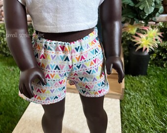 Rainbow "V" Shorts American Made to fit 18" Girl Doll