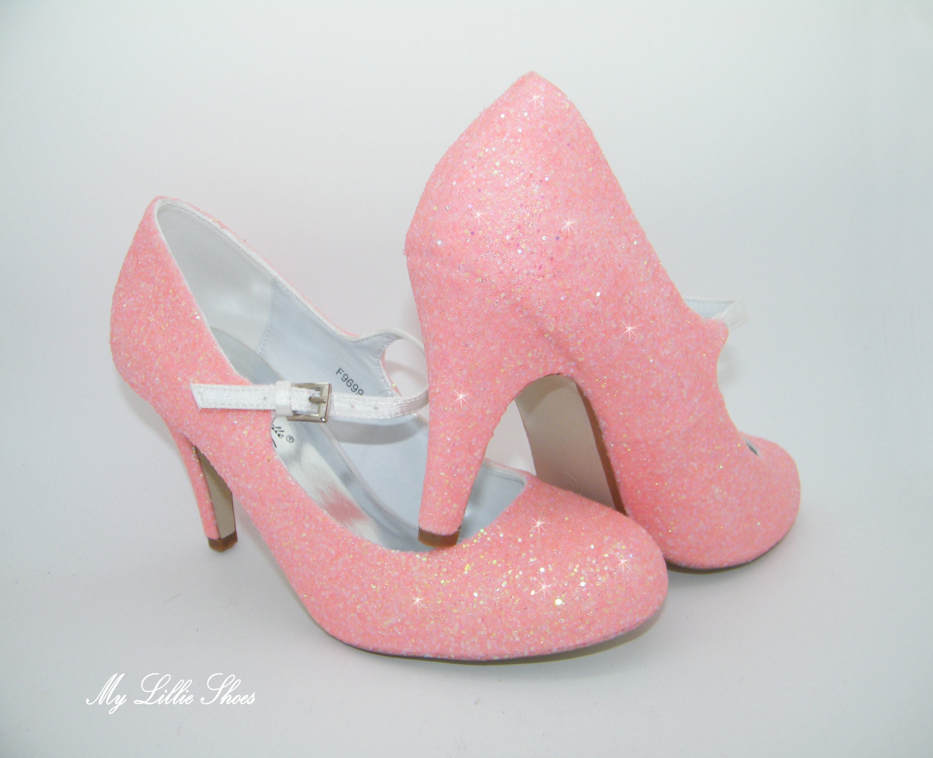 blush pink glitter shoes