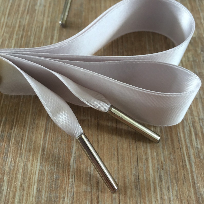 Light Grey Ribbon Shoelaces custom length color 716 Platinum 16 mm wide for shoelovers 58/'/' Swiss quality doublefaced satin ribbon