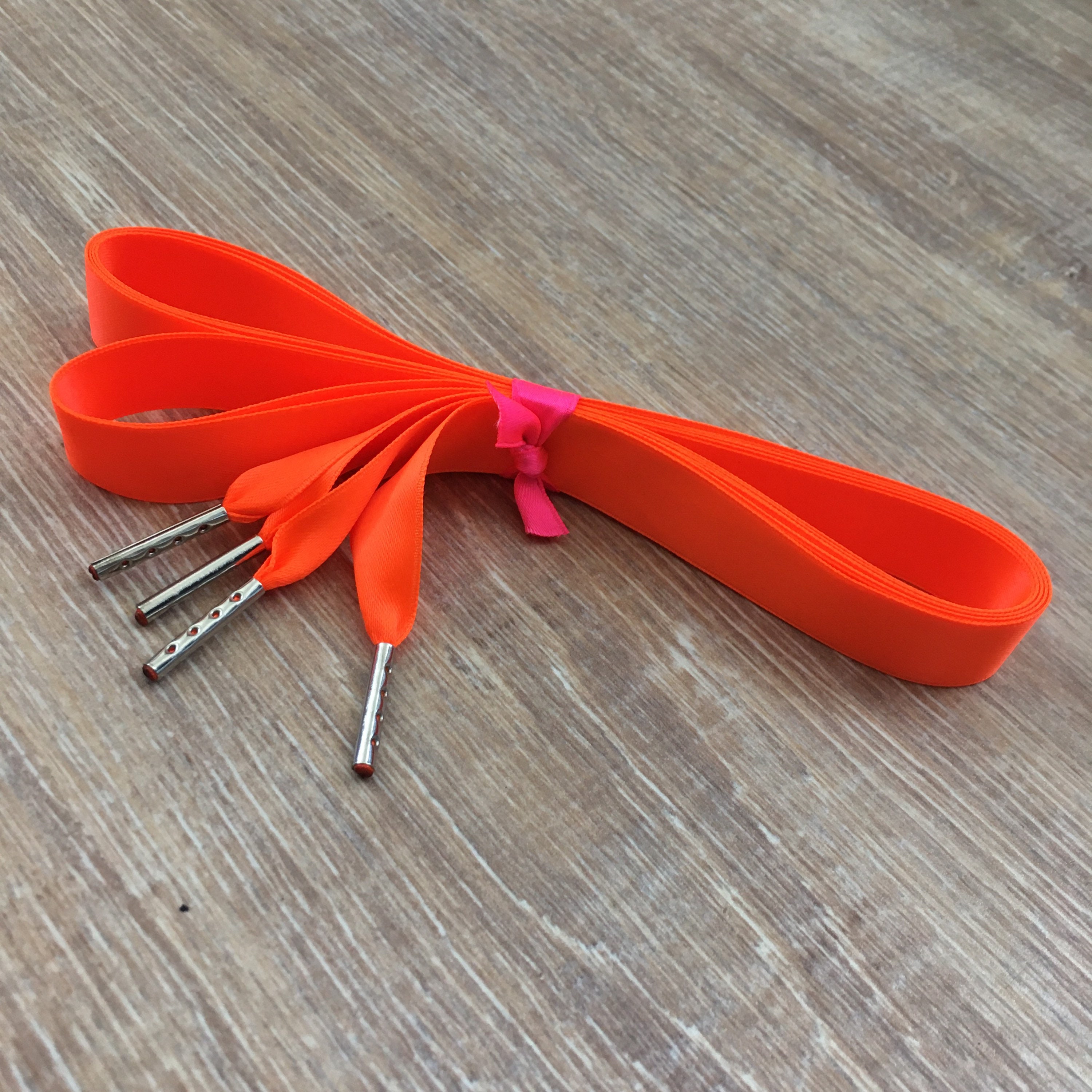 Orange Large Shoe Laces 16mm 5/8in wide Neon Orange Pair Orange Large Shoe Laces 16mm 5/8in wide Neon Orange Pair