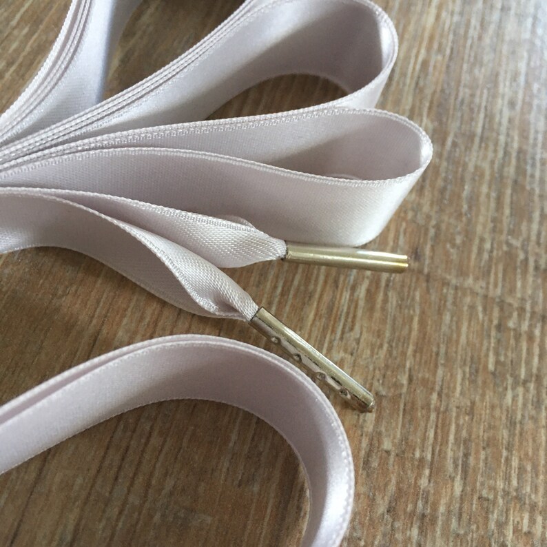 Light Grey Ribbon Shoelaces custom length color 716 Platinum 16 mm wide for shoelovers 58/'/' Swiss quality doublefaced satin ribbon