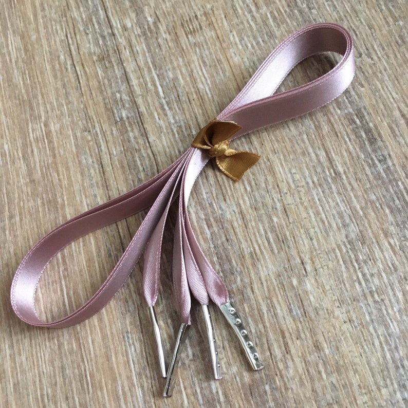 rose gold ribbon shoelaces