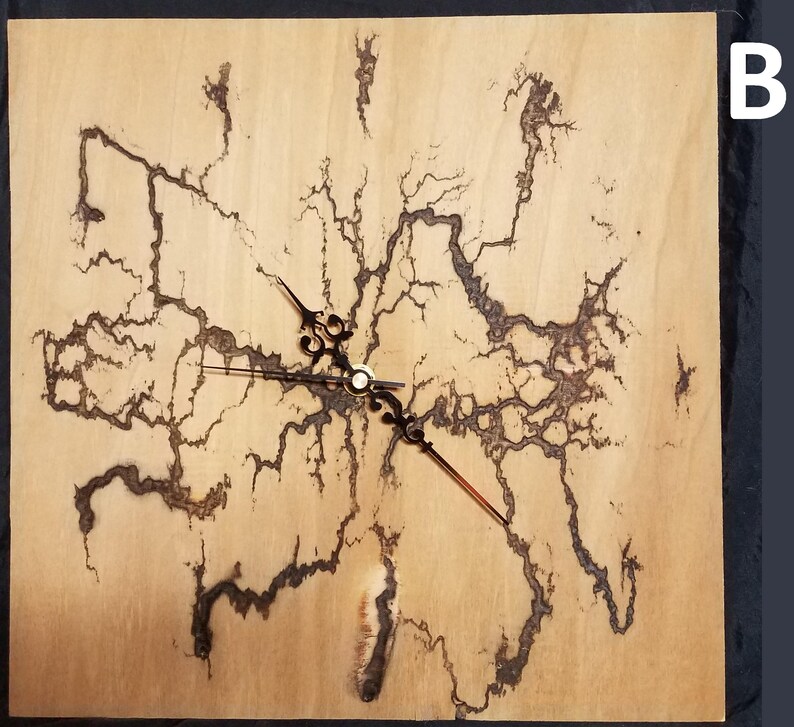 1 ft sq Clock Lichtenberg Wood Burning Home Décor Etsy
