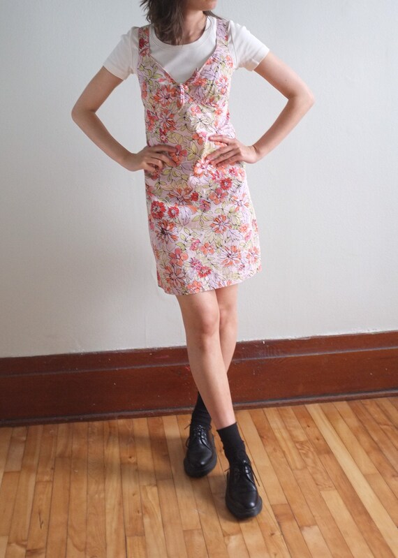Pastel floral cotton dress / bustier tie front dre