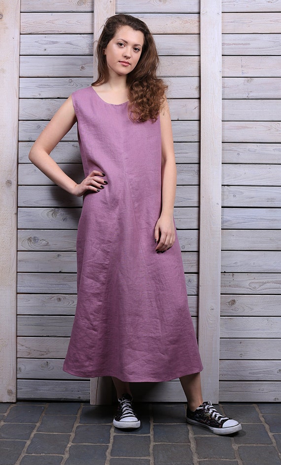 Elegant linen dress / Long linen dress / Casual summer dress | Etsy