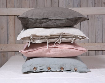 Linen pillow sham / Flax pillow cover / organic pillow case