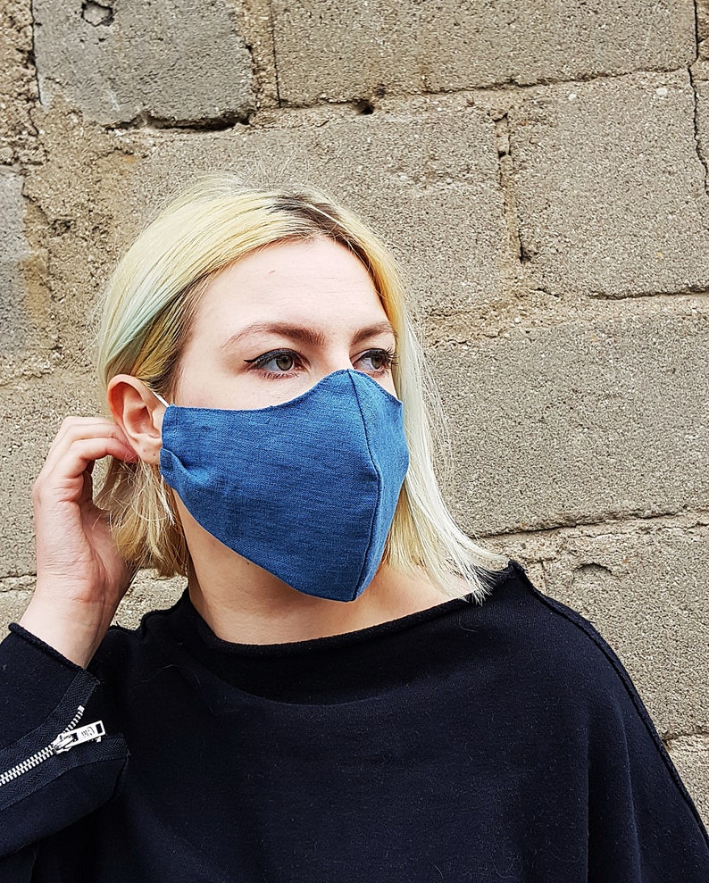 Washable and reusable linen mask / Linen face mask / Etsy