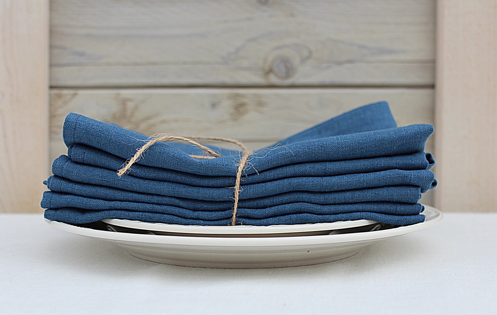 Steel Blue Linen Napkins / Set of 12 / Washed Linen Napkins Etsy