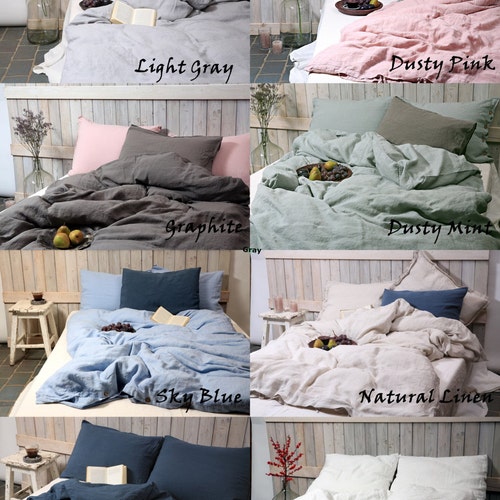 Linen duvet cover / Linen bedding / Organic duvet cover / bright natural shops linen
