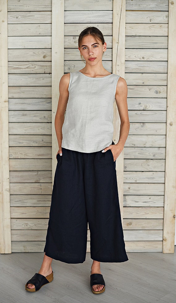 Woman's Loose Linen Pants / Comfortable Linen Cloth / Handmade