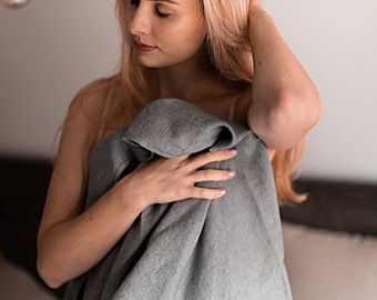 Draps de bain / mains / serviettes pour le visage. Ensemble de 4. Gris cendré/graphite/gris argent/charbon de bois. Fabriqué à la main par LinenSky.