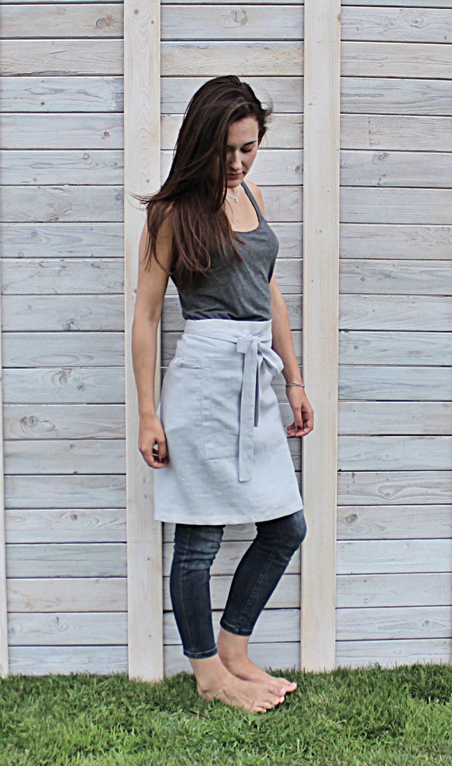 Tablier à Outils en Lin/Tablier Quotidien Tablier Fleuriste