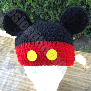 Inspired Mickey Mouse Beanie / Mickey Mouse Hat / Classic Mickey Mouse Hat / Mouse Ears / Mickey Ears / Mickey Mouse Ears / Disney Ears