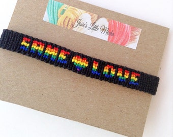 Same Love bracelet / Gay pride bracelet / LGBT bracelet / Pride bracelet / Gay jewelry / Same love friendship bracelet / Rainbow bracelet
