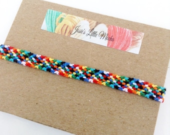 Colorful friendship bracelet / Rag rug bracelet / summer fashion bracelets / Handmade bracelets / knotted macrame friendship bracelet