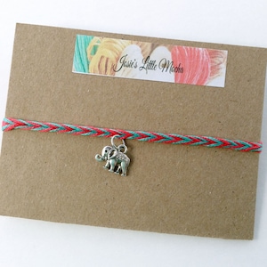 Elephant Friendship Bracelet / Lucky Elephant Bracelet / Elephant Bracelet / Silver Elephant Bracelet / Wish bracelet / Charm bracelet
