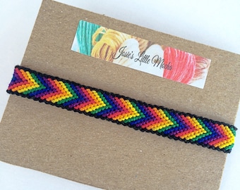 LGBT Chevron Friendship Bracelet / LGBT Friendship bracelet / Gay Pride Bracelet / Pride Bracelet / Rainbow Bracelet /  Colorful Bracelet