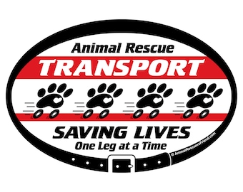 DECAL - Animal Rescue Transport - Euro Pet 4x6 Oval Car Decal Bumper Sticker - Dog Cat Rescue Transporter  - donates to animal rescue
