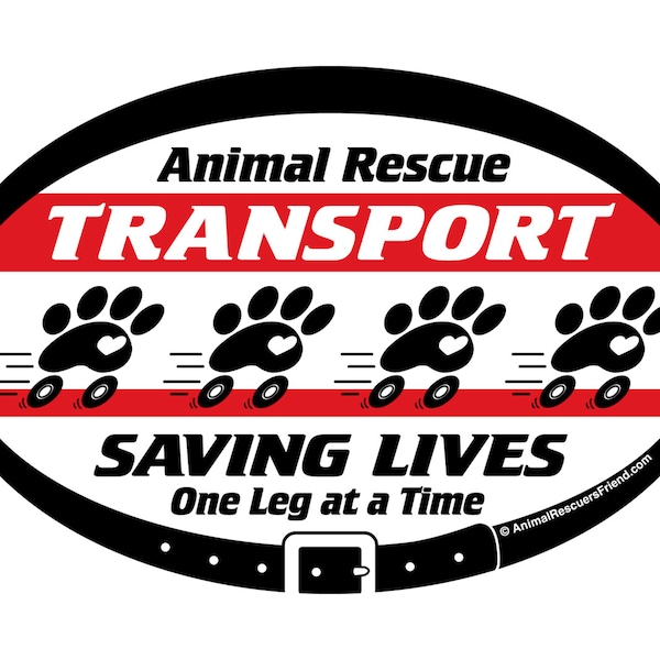 MAGNET - Animal Rescue Transport - Euro Pet Magnet - 4x6 Oval Car Magnet - Dog Cat Lover Gift - Transporter - Donates to Animal Rescue