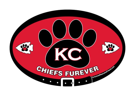 MAGNET or DECAL KC Chiefs Furever (black on Red) Kansas City