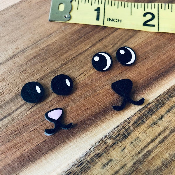 Felt cat faces for crochet animals