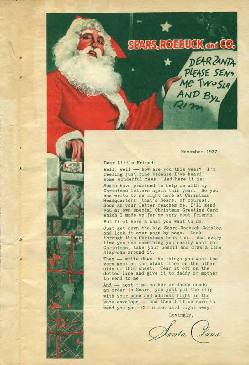 1937 Sears Christmas Catalogpdf Download Etsy