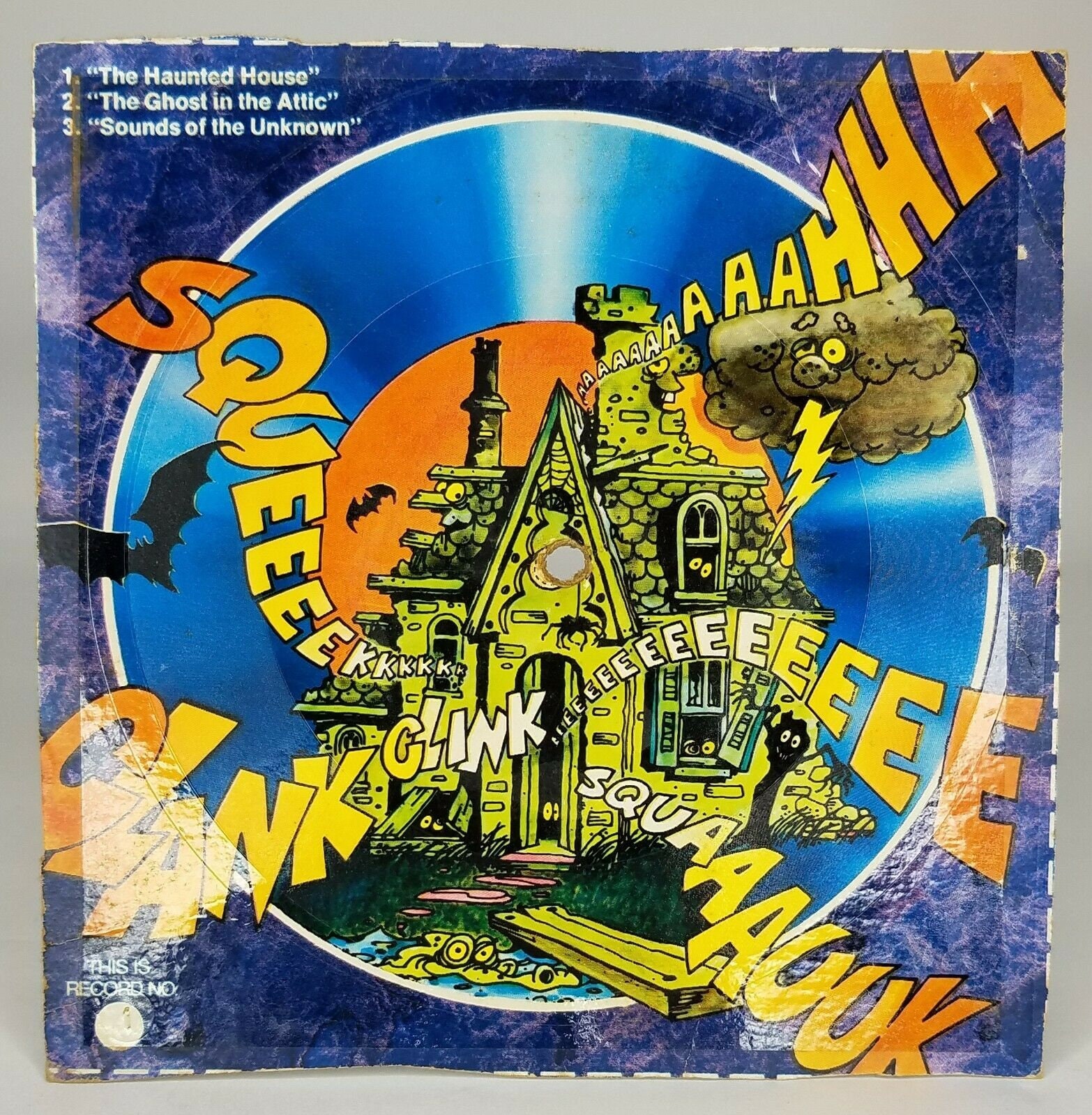 Rare 1970's Cereal Box Halloween Cardboard 3 Song Record MP3