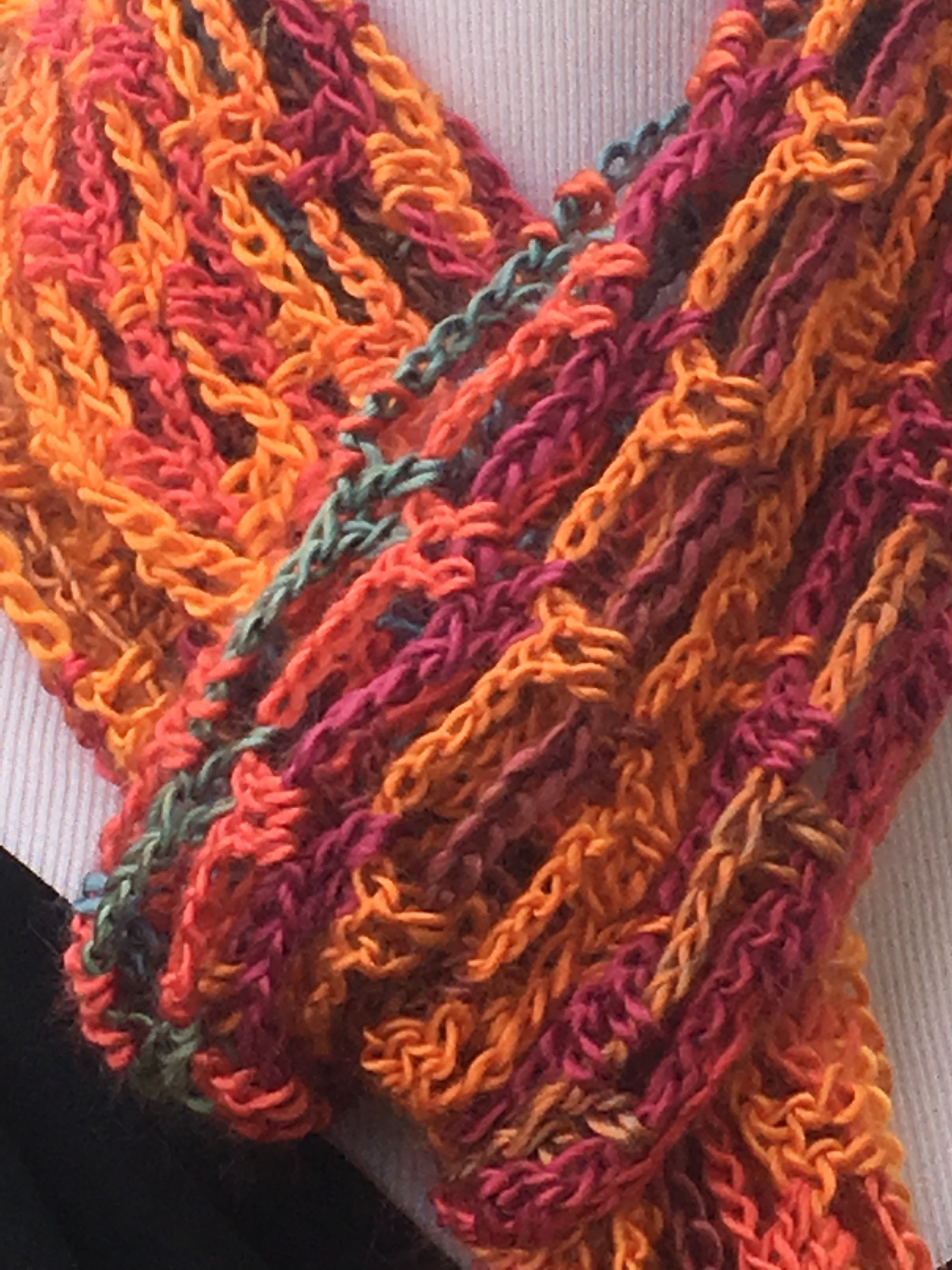 Multi Color Knit Scarf Handmade Crochet Scarf Open Weave Etsy