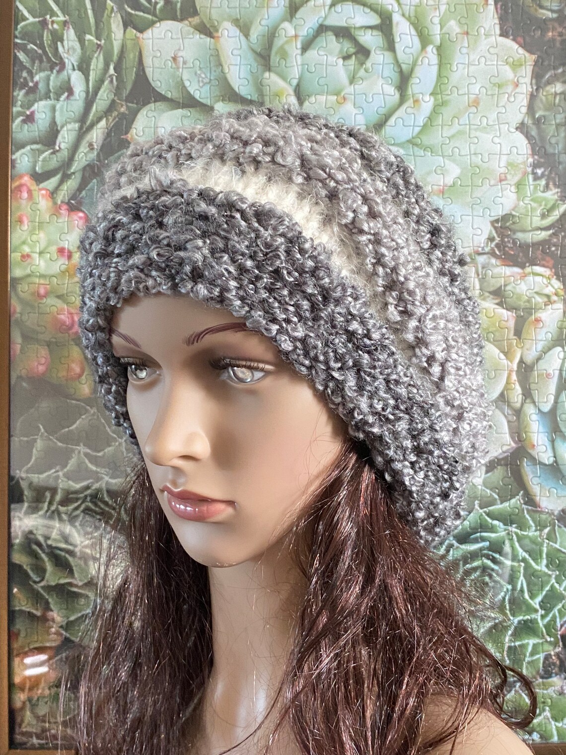 Beehive Knit Hat Handknit Winter Hat Beehive Beret Hat - Etsy