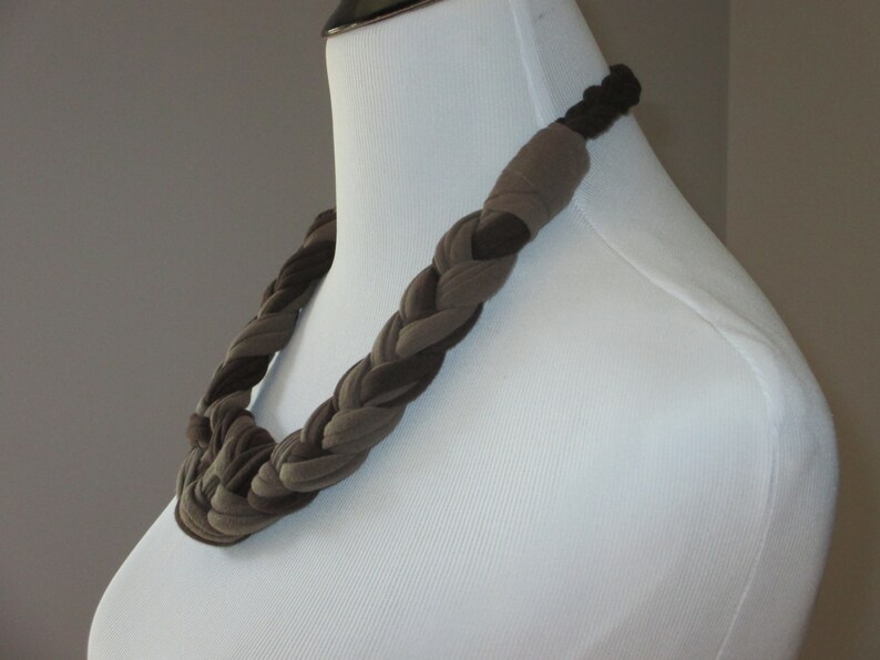 Tshirt Necklace Brown Tshirt Necklace Nautical Knot Necklace Etsy