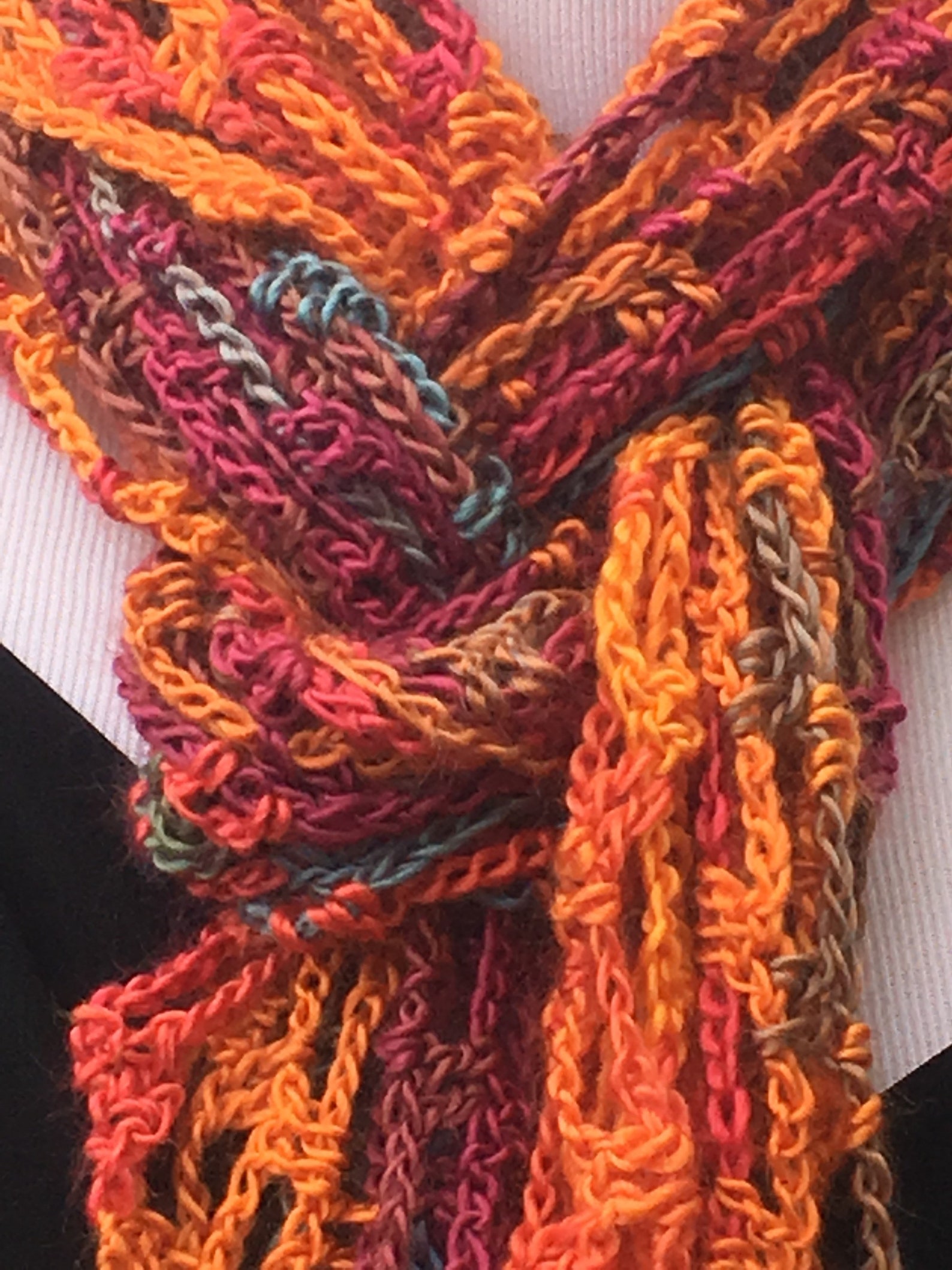 Multi Color Knit Scarf Handmade Crochet Scarf Open Weave Etsy