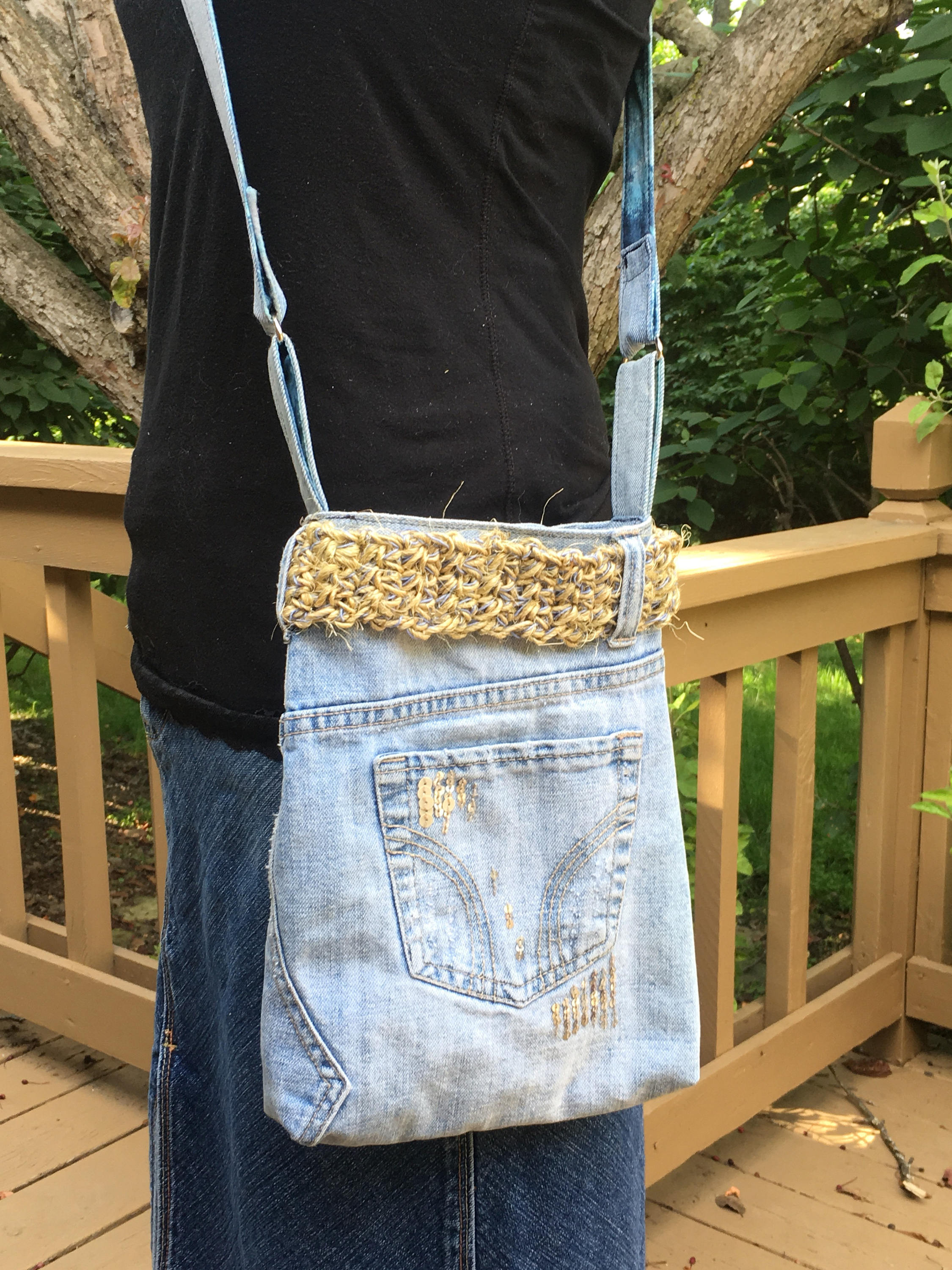 Blue Denim Shoulder Bag Denim Purse Upcycled Denim Upcycled Etsy