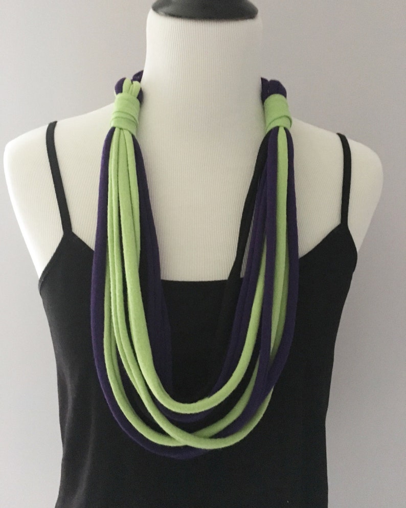 Halloween T Shirt Necklace Upcycled T Shirt Purple Lime Etsy