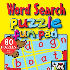 Kids Wordsearch Puzzle Pages with Solutions, Activity and Colouring, Instant Download, Activities For Kids, Printable Activity Pages