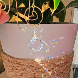 Plant Charm Suncatcher – Plant Jewelry with crystal prism - Boho suncatcher