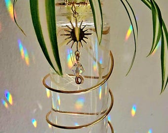 Plant Propagation Station Crystal Suncatcher, Plant Cutting propagator Sun Catcher